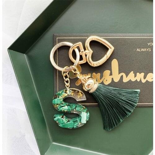 Letter Heart Tassel Keychains Keyrings Charm Bijoux Jewelry Accessories