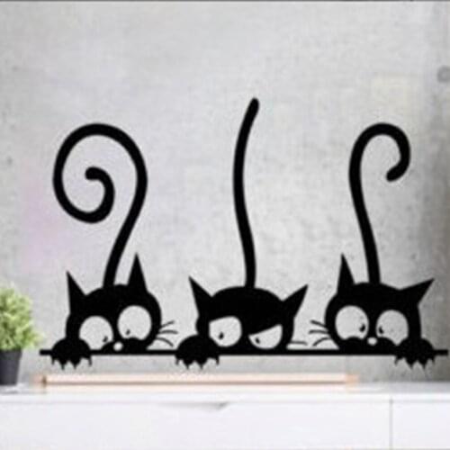 Living Room Removable Lovely Cats Self Adhesive Funny Home Decorations Bedroom Art Interior Design PVC Wall Sticker