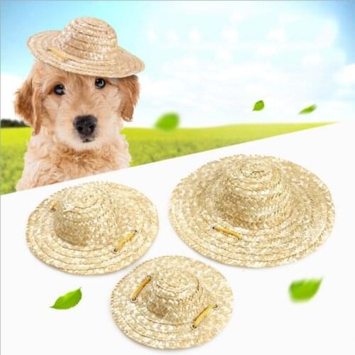 Pet Hat Photos Props Lovely Cat Dog Sun Hat Cap Sun Protection Dog Sun Protection Supplies Dog Accessories