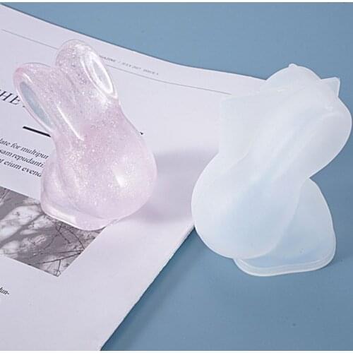 Resin Crystal Epoxy Mold 3D Rabbit Cute Doll DIY Crafts Casting Silicone Mould F3MF