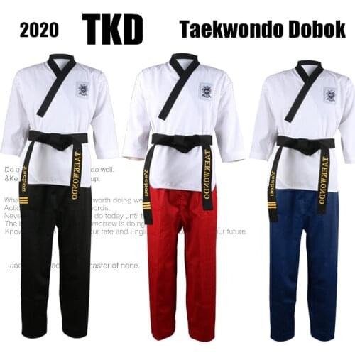 World Training Taekwondo Poomsae Dan Practice doboks Junior Male&Female Senior Unisex Master Dan Taekwondo uniforms Clothes Suit