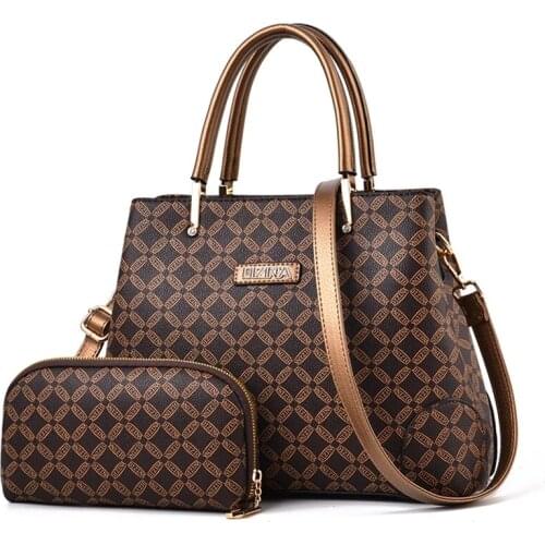 Vintage Womens handbag luxury large capacity wallet and handbag composite bag 2 / set 2020 womens handbag luxury bag