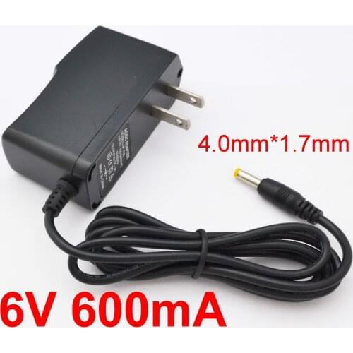1PCS 6V600mA High quality AC 100V-240V Converter Switching power adapter DC 6V 600mA 0.6A Supply US Plug DC 4.0mm x 1.7mm