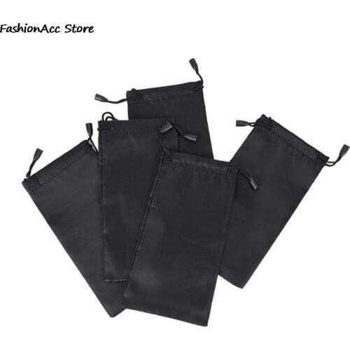 1Pcs Black Eyeglasses Sunglasses Pouch Carry Bag With Protection Soft Microfiber Wipe Cloth