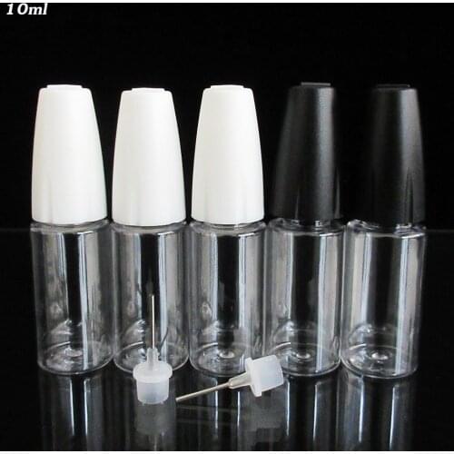 2018New Design 10ML Dropper Bottle,Tip with Steel Needle PET Empty Refillable Bottle,Needle bottle for E liquid,E juice 10pcs