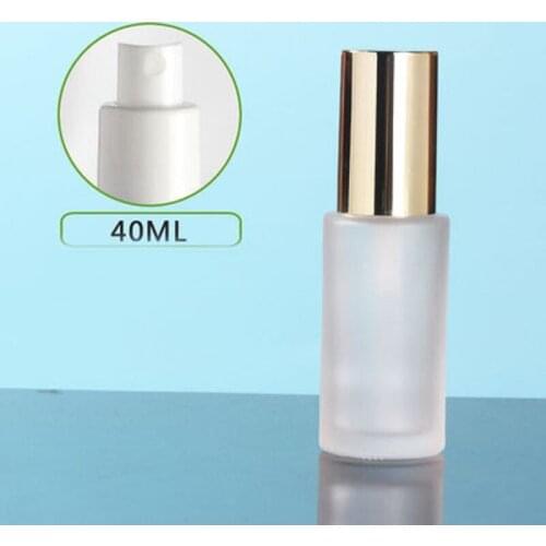 40ml frosted/green/blue/white glass bottle shiny gold lid for serum/lotion/emulsion/foundation/gel skin care cosmetic packing