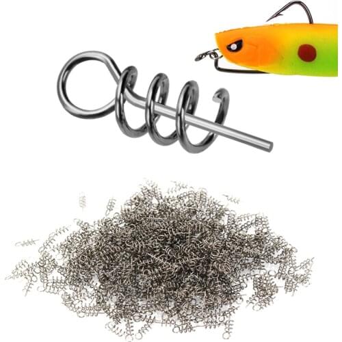 50pcs/lot Fishing Hook Centering Pins Spiralbait Fixed Latch Needle Spring Crank Lock For Soft Lure Fishing Accessorie/Tackle