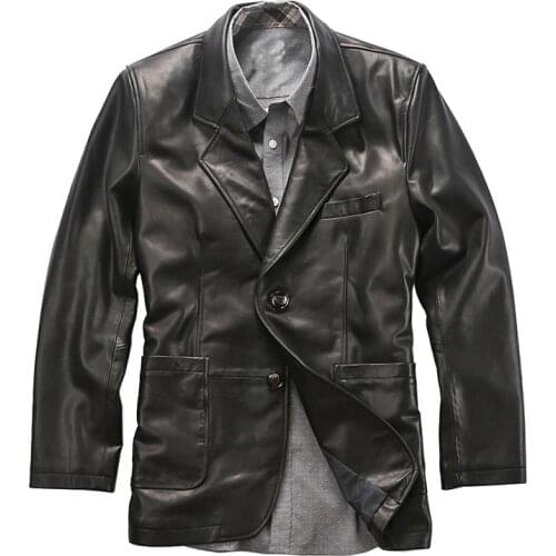 550 Read Description! Asian Size Genuine Jacket Mens Blazer Sheep Skin Casual Leather