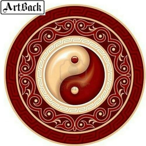 5d diy diamond painting tai chi pattern diamond embroidery full square rhinestone 3d rhinestone mosaic 20x20cm