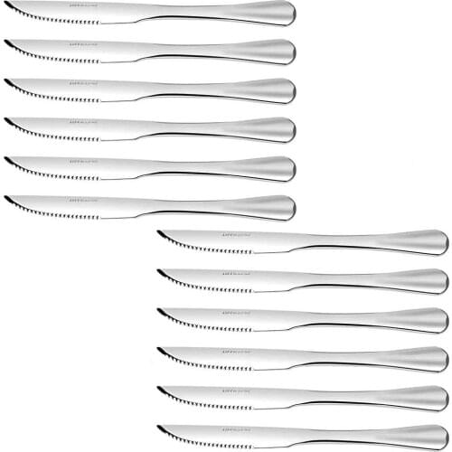 9 Inch12PCS Stainless Steel Steak Knife Kitchen Premium Dinner Knives Professional Serrated Steak Knives
