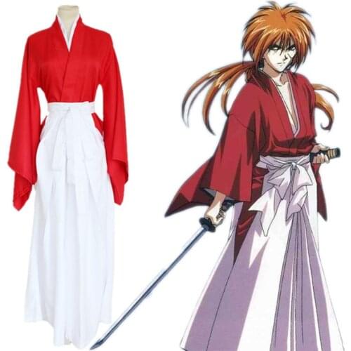Anime Rurouni Kenshin Cosplay Costumes Kenshin Himura Cosplay Costume Swordwear Kimono Halloween Carnival Party Game Costume