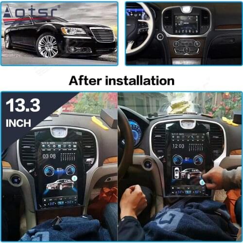 For Chrysler 300C 2013-2019 Android Radio PX6 Car Multimedia Player Audio Stereo Tesla Style Screen Car GPS Navigation Head Unit