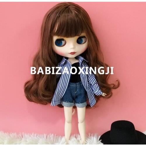 Free shipping Handmade 3pcs/lot shirt+wrap chest+shorts Doll Clothes for Blyth Azone Licca Doll accessories for Barbie