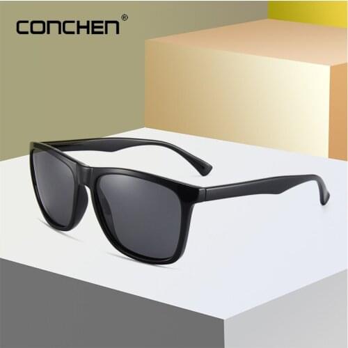 CONCHEN Brand Plastic Sun Glasses Oculos de sol Mens Fashion Square Driving Polarized Sunglasses For Men Travel Eyewear Gafas