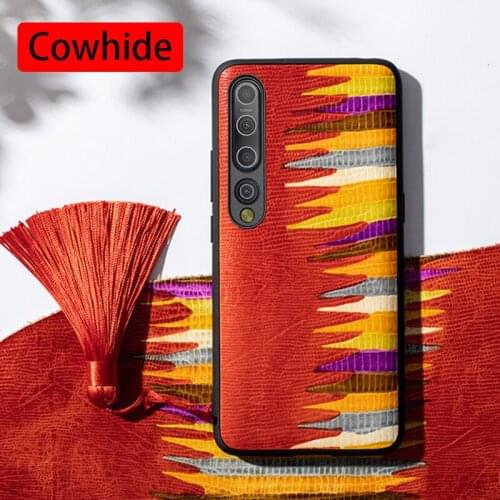 Genuine Leather Phone Case For Xiaomi Mi 10 9 Pro 8 SE Mix 2S Note 10 Pro Luxury Natural Cowhide Skin Cover Painted Funda Capa