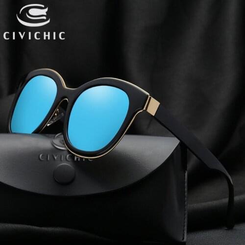 CIVICHIC Polarized Sunglasses Woman Casual Mirror Glasses Retro Cats Eyes Oculos De Sol Outdoor HD Lunettes UV400 Sun Gafas E227