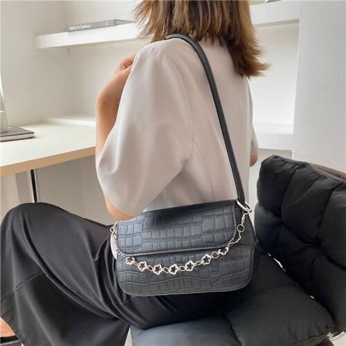 Designer Handbags For Women Chain Bolsas Soft Simple Korean Solid Leather Fashion Luxury Evening Womens Shoulder Bag Trend 2021