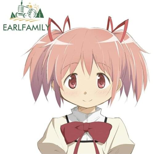EARLFAMILY 13cm x 12.3cm for Puella Magi Madoka Magica Car Stickers Occlusion Scratch Decal Personality Motorcycle Decoration