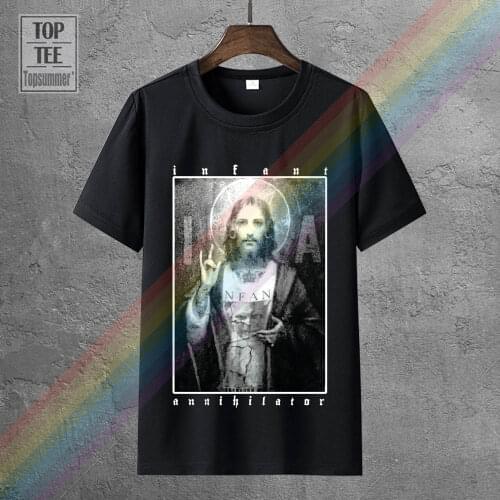 Infant Annihilator MenS Jesus T Shirt Black Fashion Short Sleeve Sale 100% Cotton Short Sleeves Cotton T Shirt