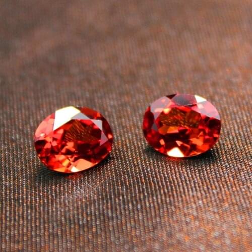 Oval Shape Spessartine mandarin garnet Loose created Gemstone jewely beads garnet top quality diy fancy colored faceted stone