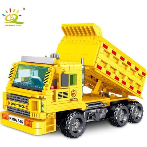 HUIQIBAO TOYS 755pcs Technical Dump Truck Building Blocks City Construction Bricks Set Engineering Tipper Car For Children Kids