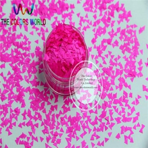 IN-J Solvent Resistant Neon Rose-Carmine Color Triangle Shape Glitter for Nail Polish and DIY decoration 1Pack =50g
