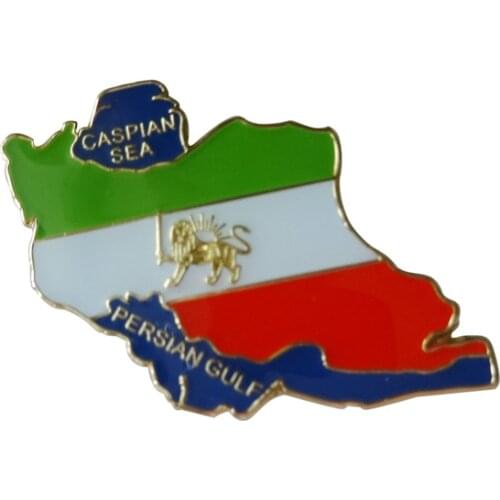 Caspian sea Iran persian gulf flag single lapel pin badge+Iron metal badge for gifts and decoration coat(8 pcs/lot)