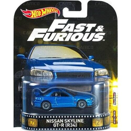 Hot Wheels 1/64 fast furious Nissan SKYLINE GT-R 34 Batmobile 2017-3 K172 movies cars Collector edition Car model Toy gift