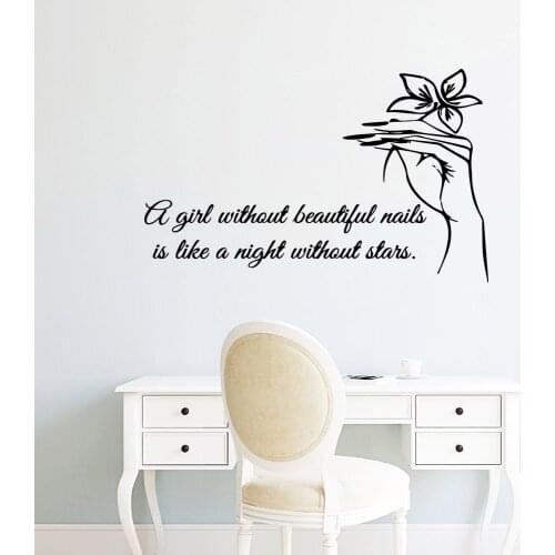 Hot nail salon Environmental Protection Vinyl Stickers For Home Decor Living Room Bedroom Wall Art Decal