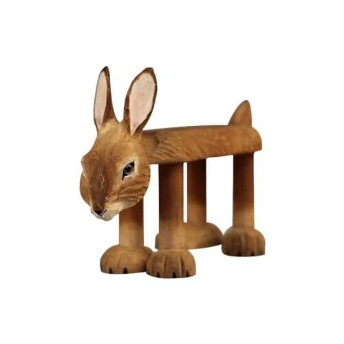 Solid wood cute bunny changing shoes stool decoration kids baby gifts