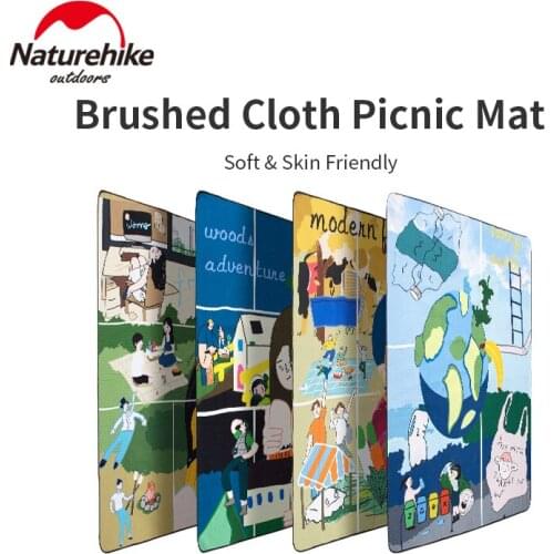 Naturehike Soft Skin Friendly Brushed Cloth Picnic Mat 4-10 Person Woollen Beach Mat Portable Original Cartoon Patterned Mat