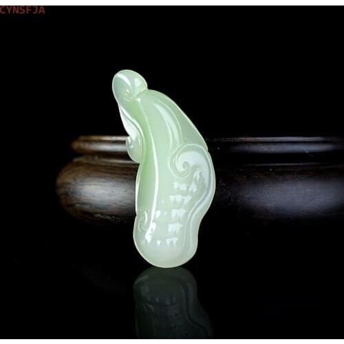 CYNSFJA New Real Rare Certified Natural Hetian Jade Nephrite Lucky Amulets Ruyi Jade Pendant Hand Carved High Quality Best Gift
