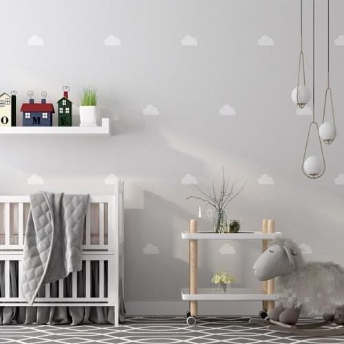 Nordic Style Wallpaper Ins Blue Sky and White Clouds Childrens Room Boys and Girls Room Bedroom Princess Background Wall