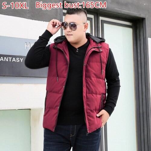 Autumn Winter Thick Vest SleevelesPlus Size 10XL 9XL 8XL 7XL White Duck Down Coat Big Belly Black Warm Parkas 150KG Red Outwear