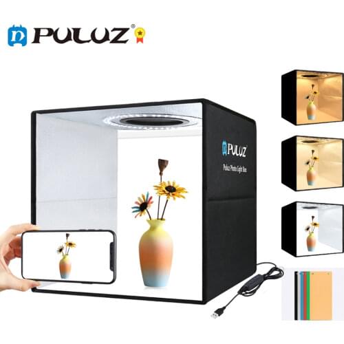 PULUZ Light Box Mini Foldable Photo Studio Box Photography LED 30cm Lightbox Studio Shooting Tent Box Kit & 6 Color Backdrops