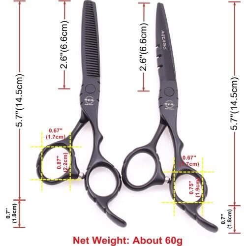 Professional Hairdressing Scissors 5.5" Stainless AQIABI Black Thinning Scissors Cutting Shears Hair Scissors Dropshipping A1010