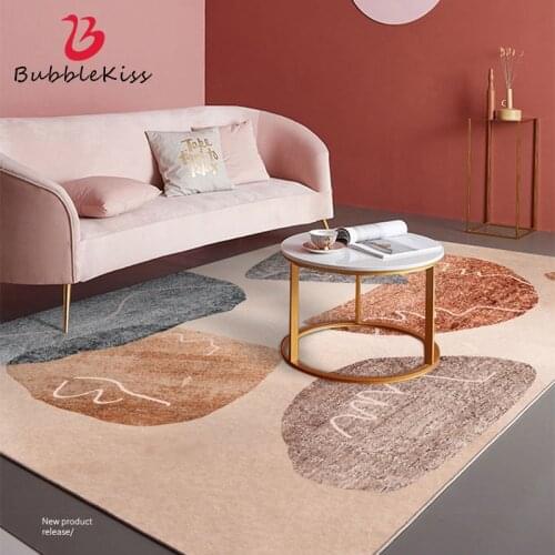 Bubble Kiss Orange Color Geometric Carpets For Living Room Bedroom Covered Non-Slip Customized Floor Mats Home Decoration Rugs