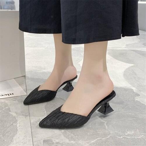 Pointed Toe High Heels Slippers Summer Slides for Women Fashion Mules Shoes Women High Heels Sexy Summer Girls Slippers Casual