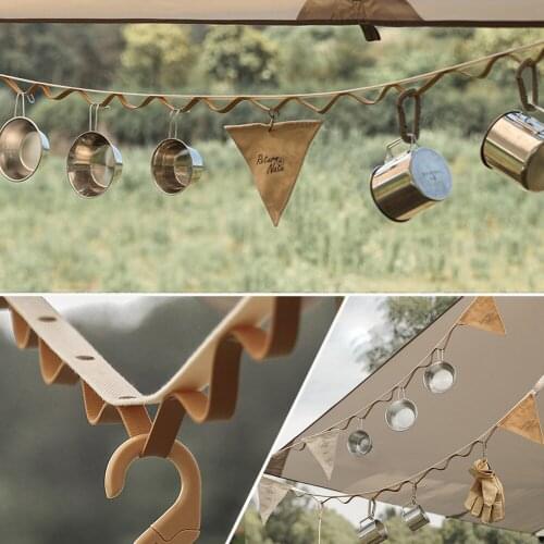 Pu Leather Tent Lanyard Cord Clothesline Hanging Storage Strap Multifunctional Clothesline Hanging Organizer Strap Camping