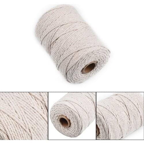 1 Mm-3 Mm Natural Beige Cotton Twisted Rope Cord String Twine Burlap Ribbon Crafts Sewing DIY Jute Hemp Wedding Party Decoration