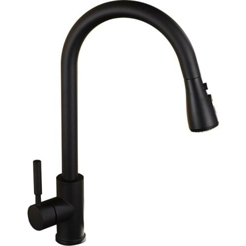Brushed Gold Pull Out Faucet Kitchen Faucet Black Kitchen Sink Faucet Hot Cold Mixer Tap Deck Mounted Basin Sink Torneira Crane