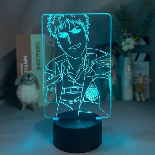 Anime Nightlight Baby LED 3D Desk Lamp Attack on Titan Lena Brown Figure Light Color Changing Room Decor Gift Dropshipping