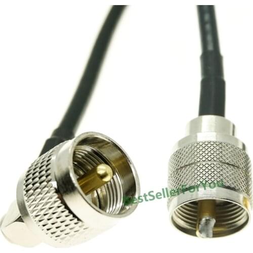 UHF Male PL259 Right Angle RA to UHF Male PL-259 Plug connector Pigtail Jumper Cable RG58
