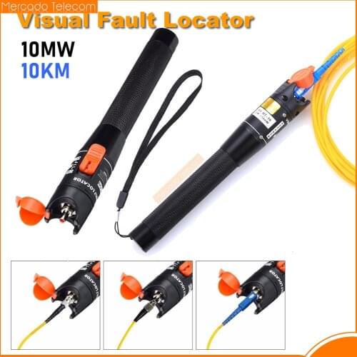 High quality VFL 10mw 10km Visual Fault Locator Laser red pen FTTH Fiber Optic Pen Fusion Laser Fibra Optica Cable Tester VFL
