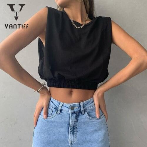 Fashion Summer Women Streetwear 2021 T-shirt Women Bottom Hem Waist Show Navel Sleeveless Base Plain Color Vest Woman Tshirts