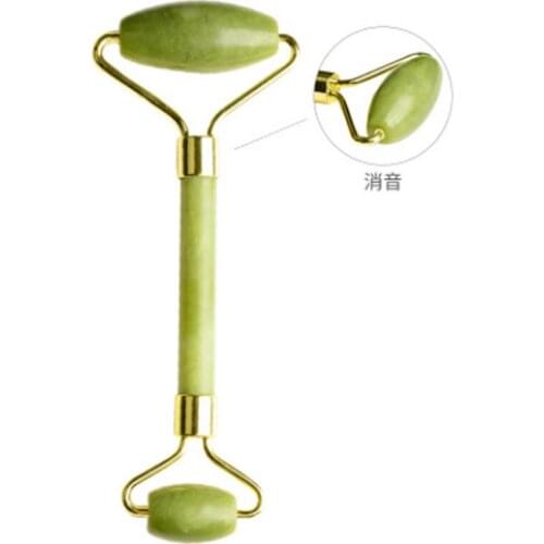 200/Lot Head Green Jade Roller Elliptical Massager Eye Face Neck Facial Slimming Thin face Beauty Health Care Tools
