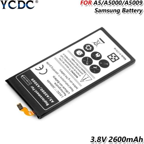 3.8V 2600mAh A5/A5000/A5009 Mbile Phone Battery Replacement For Samsung Galaxy SM-A500F SM-A500FU SM-A500K SM-A500H Cell Phones
