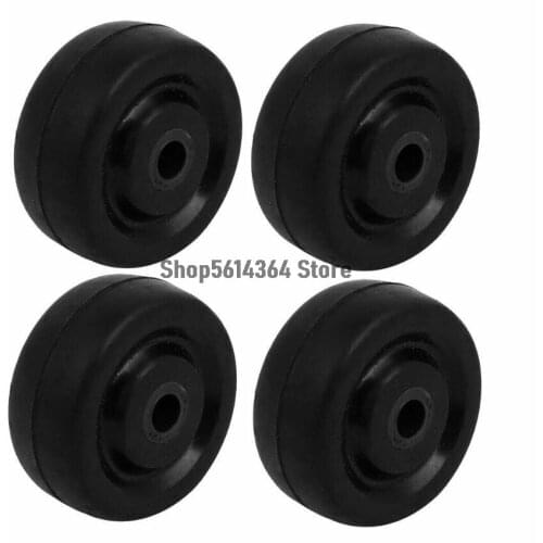 1.5-inch Diameter Rubber Wheel Skateboard Trolley Caster Pulley Black 4pcs
