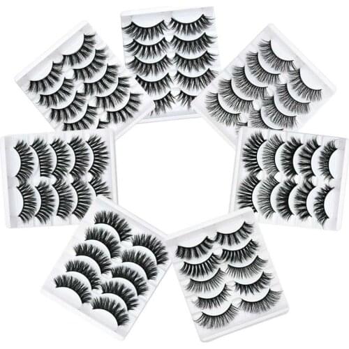 6D Mink Eyelashes 5 Pairs of Handmade 6d Mink Lashes Extended Beauty Makeup False Eyelashes Natural Mink Hair Strip Lashes