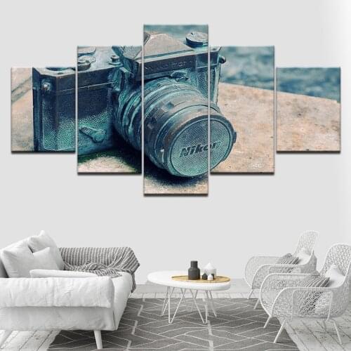Canvas Wall Art Modular Pictures 5 Pieces old retro camera Wallpapers Paintings HD Prints Poster for living room Home Decor